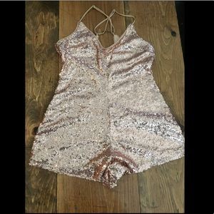 Rose Gold Sequin Romper